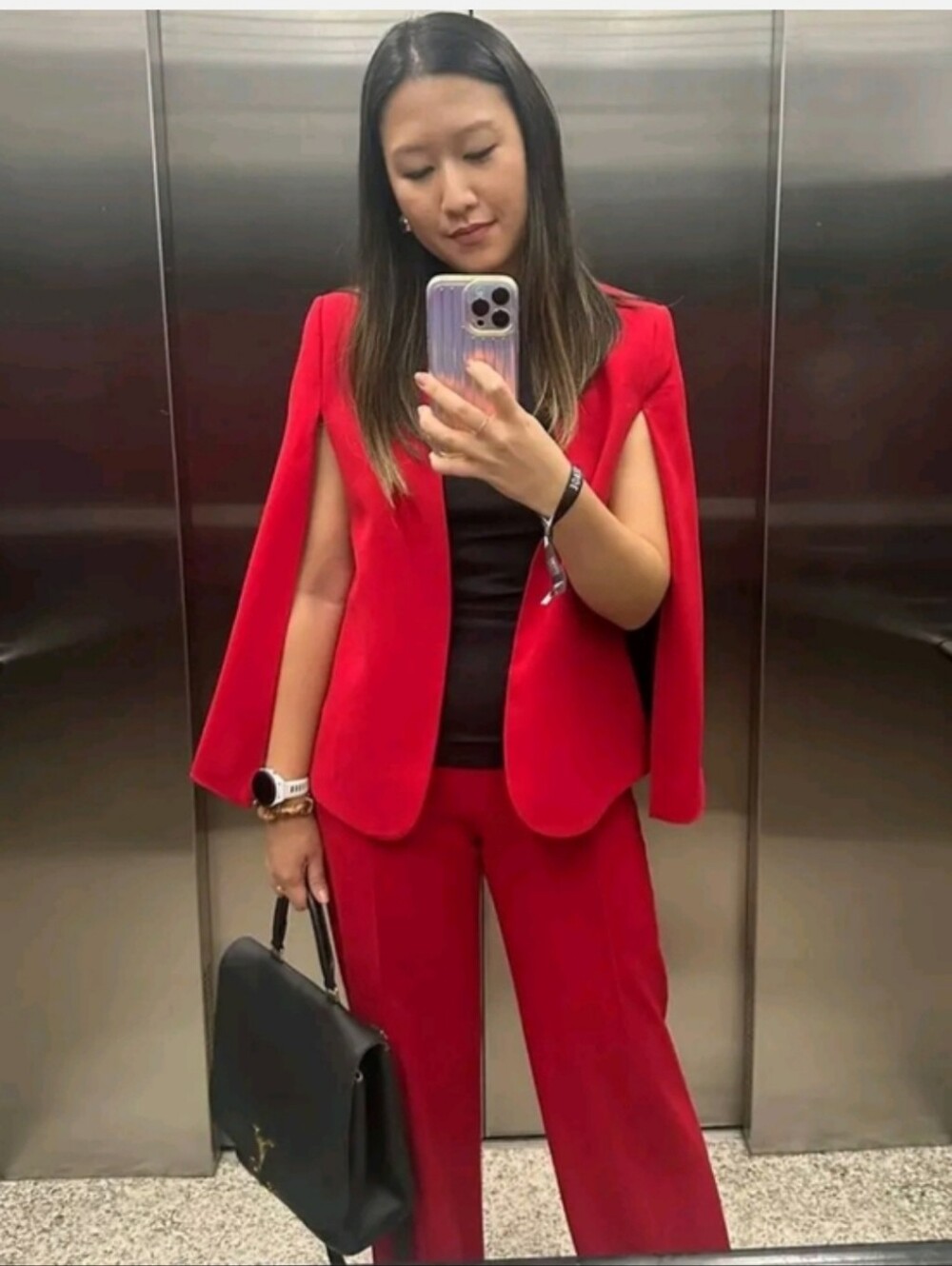 ZARA CAPE BLAZER JACKET RED SIZE S - Picture 10 of 16